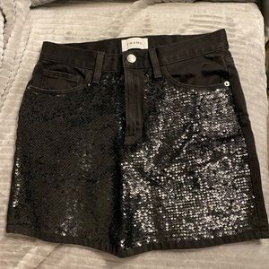 Frame sparkeling denim skirt